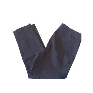Navy Blue Cropped Pants, Casual Ankle Pants, Stretch,‎ Women's Trousers